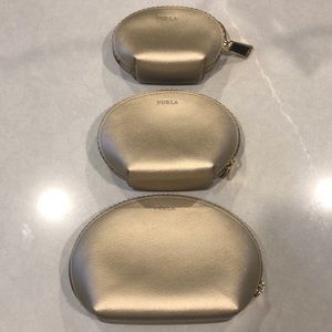 Furla 3-piece cosmetic zippered pouch